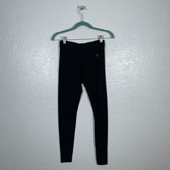 Smartwool Women S Black Merino Wool Thermal Baselayer Leggings Gorpcore Winter - Picture 1 of 9